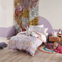 Load image into Gallery viewer, Riva Home - Unicorniverse Kids 100% Cotton Duvet Cover Set Lilac
