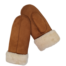 Load image into Gallery viewer, Allesco Inc - Club Rochelier Ladies Faux Suede Mitt, Contrast Sherpa Cuff
