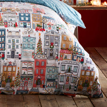 Load image into Gallery viewer, Riva Home - Festive Town Christmas Duvet Cover Set White