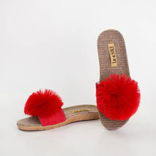 Load image into Gallery viewer, SS26 La-aSOLE SmRedPOM POM SLIDES