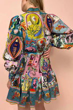 Load image into Gallery viewer, SS26 PRINTED BUTTON RUFFLES DRESS