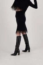 Load image into Gallery viewer, FW24 FEATHER HEM SKIRT 524624
