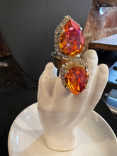 Load image into Gallery viewer, SWAROVSKI CRYSTAL GOLD VINTAGE RING PINK #198