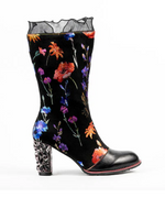 Load image into Gallery viewer, Floral Heel Boot LVB-13
