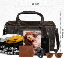 Load image into Gallery viewer, Greenwood Leather - Leather Travel Bag Large - Casual Vintage Look - GW12790