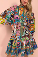Load image into Gallery viewer, SS26 PRINTED BUTTON RUFFLES DRESS