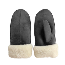 Load image into Gallery viewer, Allesco Inc - Club Rochelier Ladies Faux Suede Mitt, Contrast Sherpa Cuff