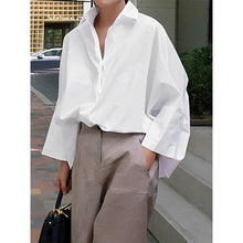 Load image into Gallery viewer, SS26 Long Sleeve Loose Solid Color Lapel Collar Blouse