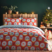 Load image into Gallery viewer, Riva Home - Twelve Days of Christmas Festive Duvet Cover Set Red