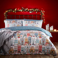 Load image into Gallery viewer, Riva Home - Festive Town Christmas Duvet Cover Set White