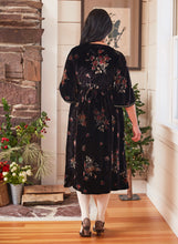 Load image into Gallery viewer, FLORAL BOUQUET VELVET DRESS