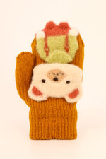 Load image into Gallery viewer, POWDER PAL MITTENS MUSTARD BEAR