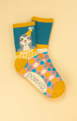 Load image into Gallery viewer, SLOTH HAPPY BIRTHDAY ANKLE SOCK