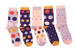 Load image into Gallery viewer, FRIDAY SOCKS BOX OF 5 - PURPLE DOT SIZE 5-10