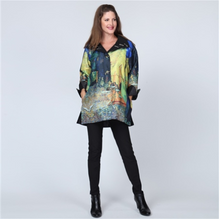 Load image into Gallery viewer, REVERSIBLE RAIN JACKET CAFE TERRACE AT NIGHT 8839