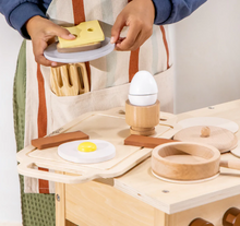 Load image into Gallery viewer, WOODEN BREAKFAST & TRAY PLAYSET