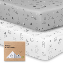 Load image into Gallery viewer, 2-pack Organic Cotton Fitted Crib Sheet
