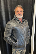 Load image into Gallery viewer, LEATHER HOODIE JACKET 40582
