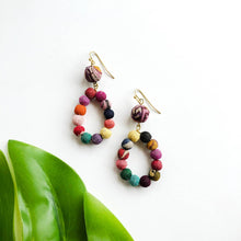 Load image into Gallery viewer, WorldFinds - Kantha Dangling Teardrop Earrings
