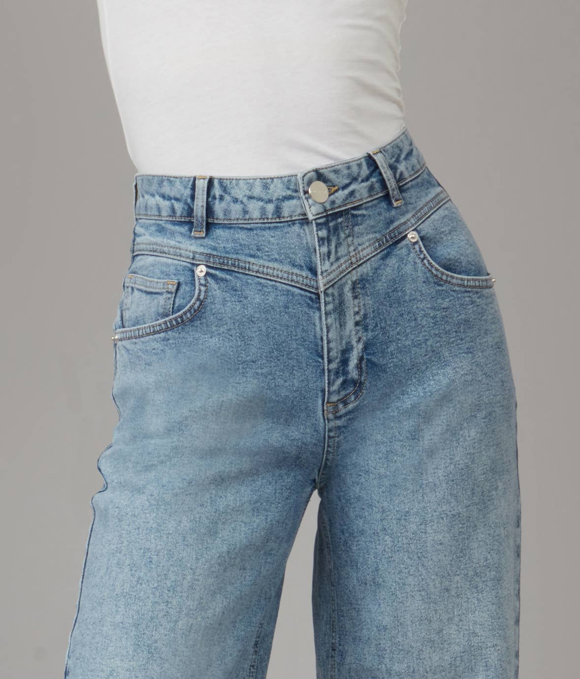 Lola Jeans - MILAN-JB High Rise Wide Leg Jeans 31" Inseam: 31 / 31" Inseam / Jaded Blue
