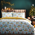 Load image into Gallery viewer, Riva Home - Twelve Days of Christmas Festive Duvet Cover Set Blue
