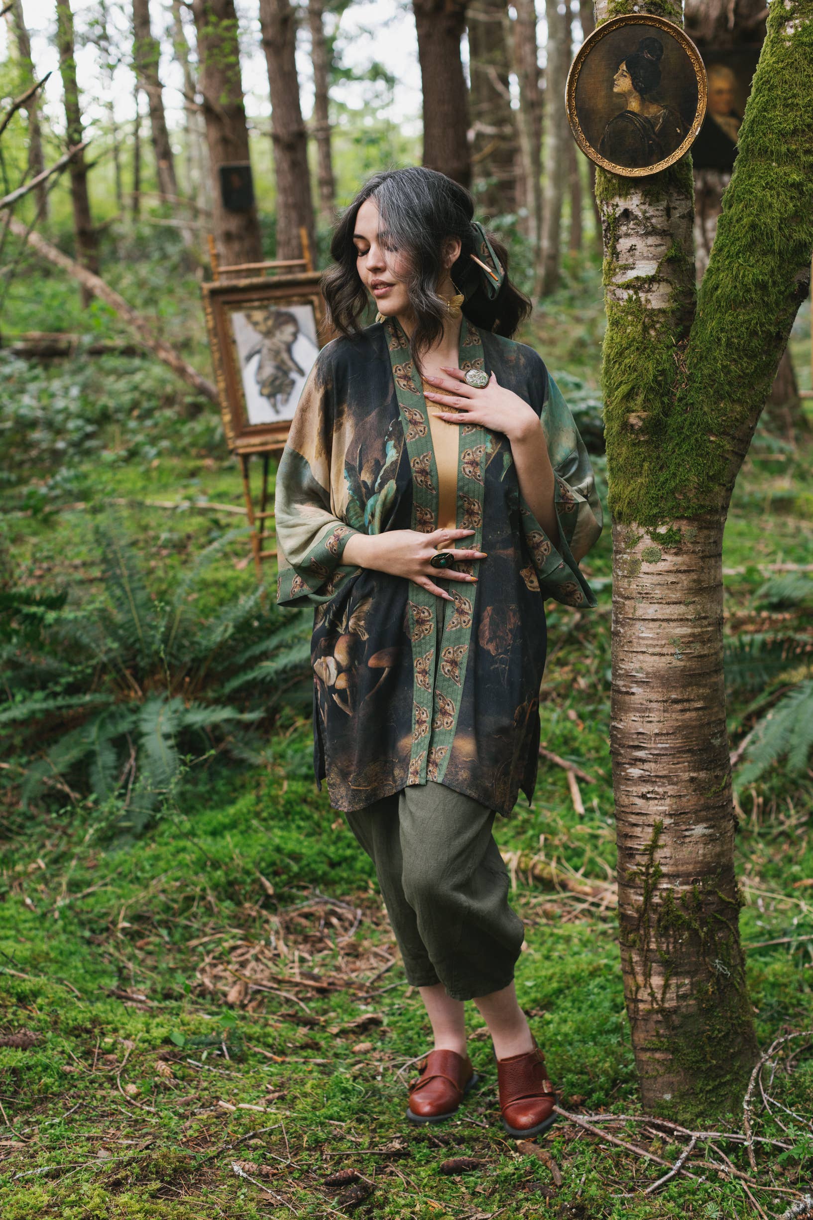 Heartwork Bamboo Bohemian Kimono Cardigan with Belt