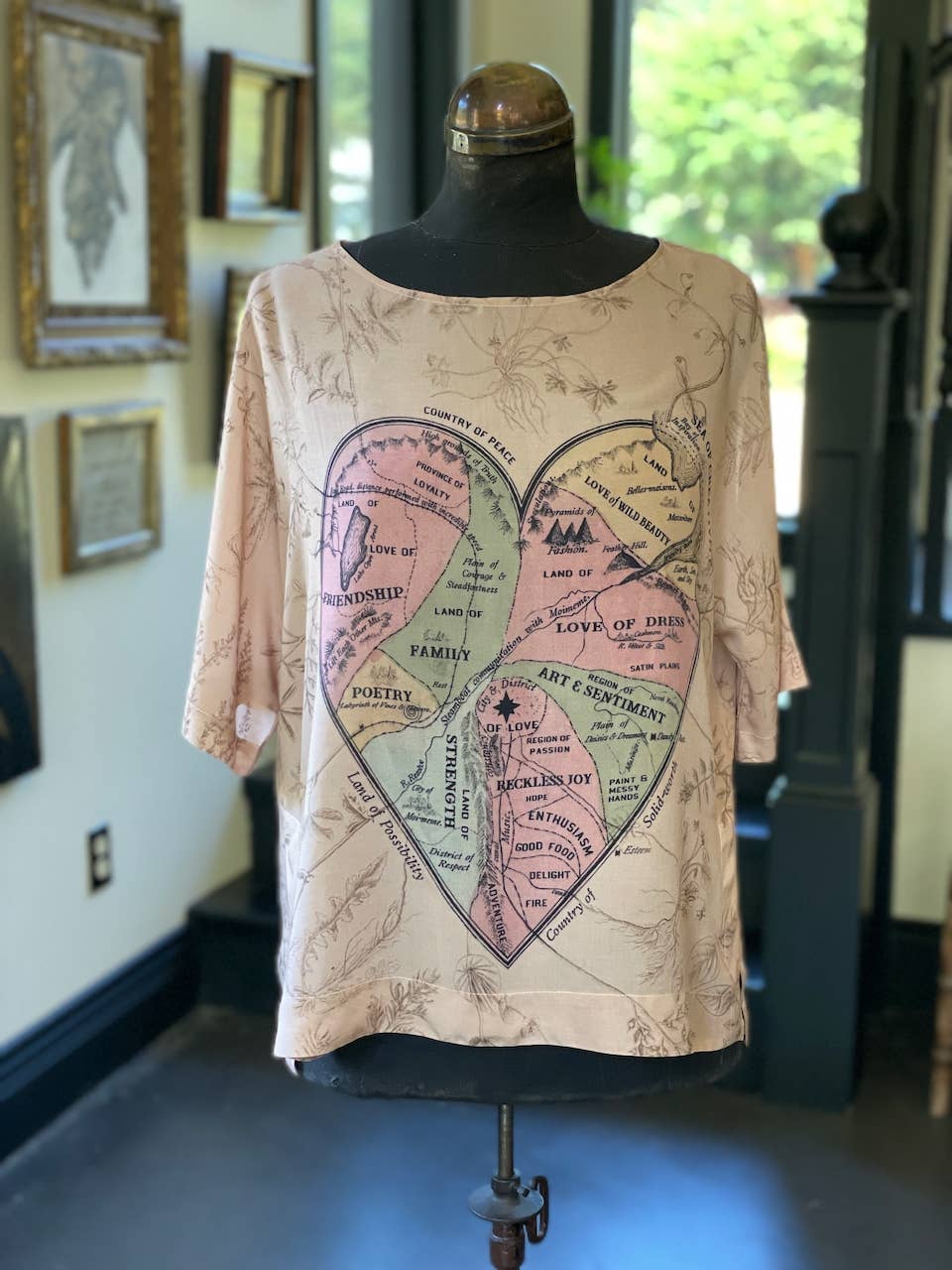 Market of Stars - Map of My Heart Bohemian Tee Luxe Bamboo Tunic Shirt