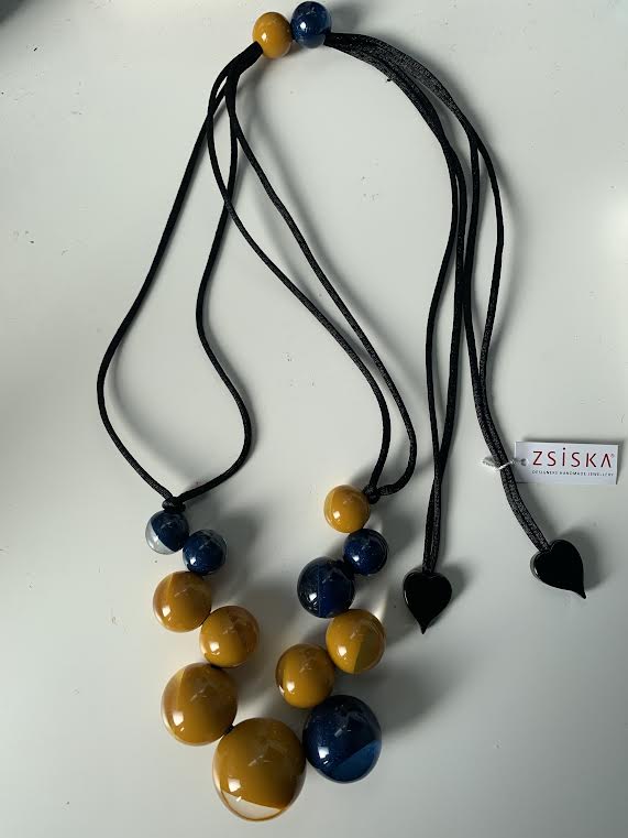 Bolas Necklace 11901030931Q14 Mustard/Navy