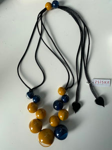 Bolas Necklace 11901030931Q14 Mustard/Navy