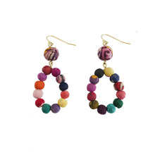 Load image into Gallery viewer, WorldFinds - Kantha Dangling Teardrop Earrings
