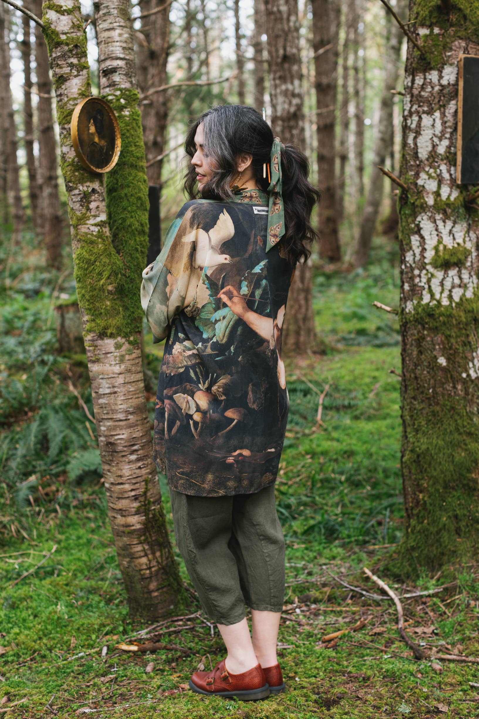 Heartwork Bamboo Bohemian Kimono Cardigan with Belt