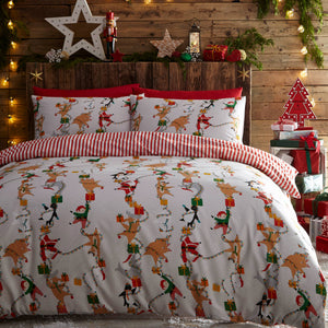 Riva Home - Santas Workshop Christmas Duvet Cover Set White