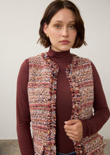 Load image into Gallery viewer, SS26 FDJ LONG BURGUNDY TWEED VEST
