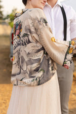 Load image into Gallery viewer, Market of Stars - Take My Hand Printed Bamboo Bohemian Cropped Kimono
