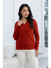 Load image into Gallery viewer, FW26 ORANGE  BORDEAUX BRAIDED KNIT
