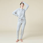 Load image into Gallery viewer, Softies - Women&#39;s Solid Marshmallow Hoodie Lounge Set with Jogger Pant
