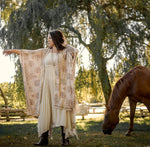 Load image into Gallery viewer, Market of Stars - Love Story Heart Print Bamboo Boho Kimono
