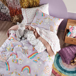 Load image into Gallery viewer, Riva Home - Unicorniverse Kids 100% Cotton Duvet Cover Set Lilac
