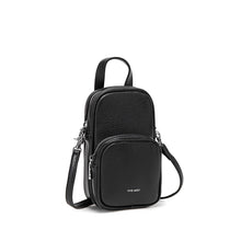 Load image into Gallery viewer, Pixie Mood - Cassandra - Recycled Vegan Phone Crossbody - Black Pebbled
