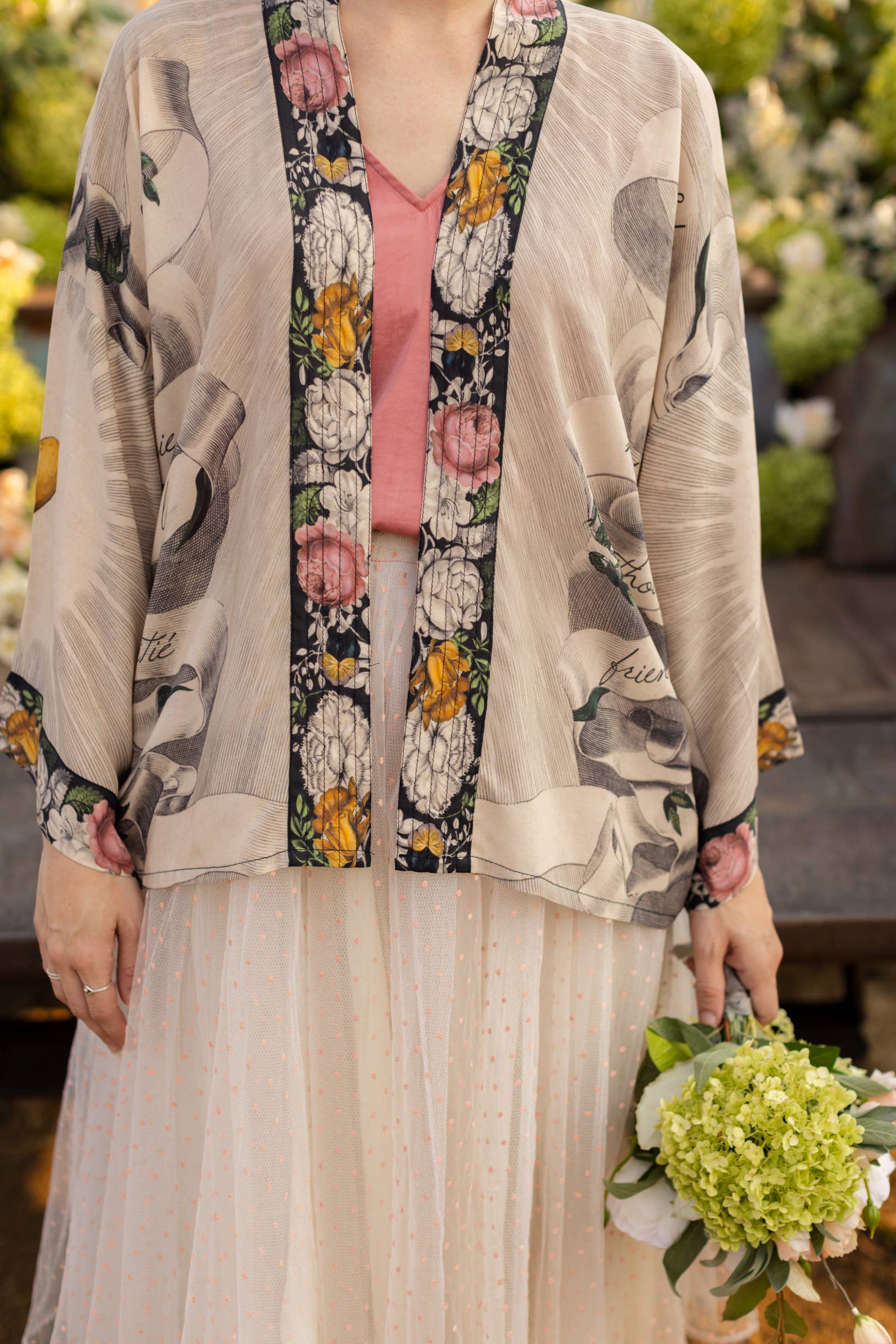 Market of Stars - Take My Hand Printed Bamboo Bohemian Cropped Kimono