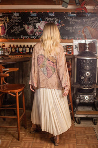 Market of Stars - Map of My Heart Cropped Bamboo Kimono Cardigan