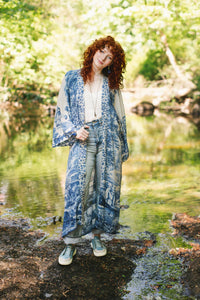 Market of Stars - Let The Light In Printed Long Duster Bamboo Kimono Robe