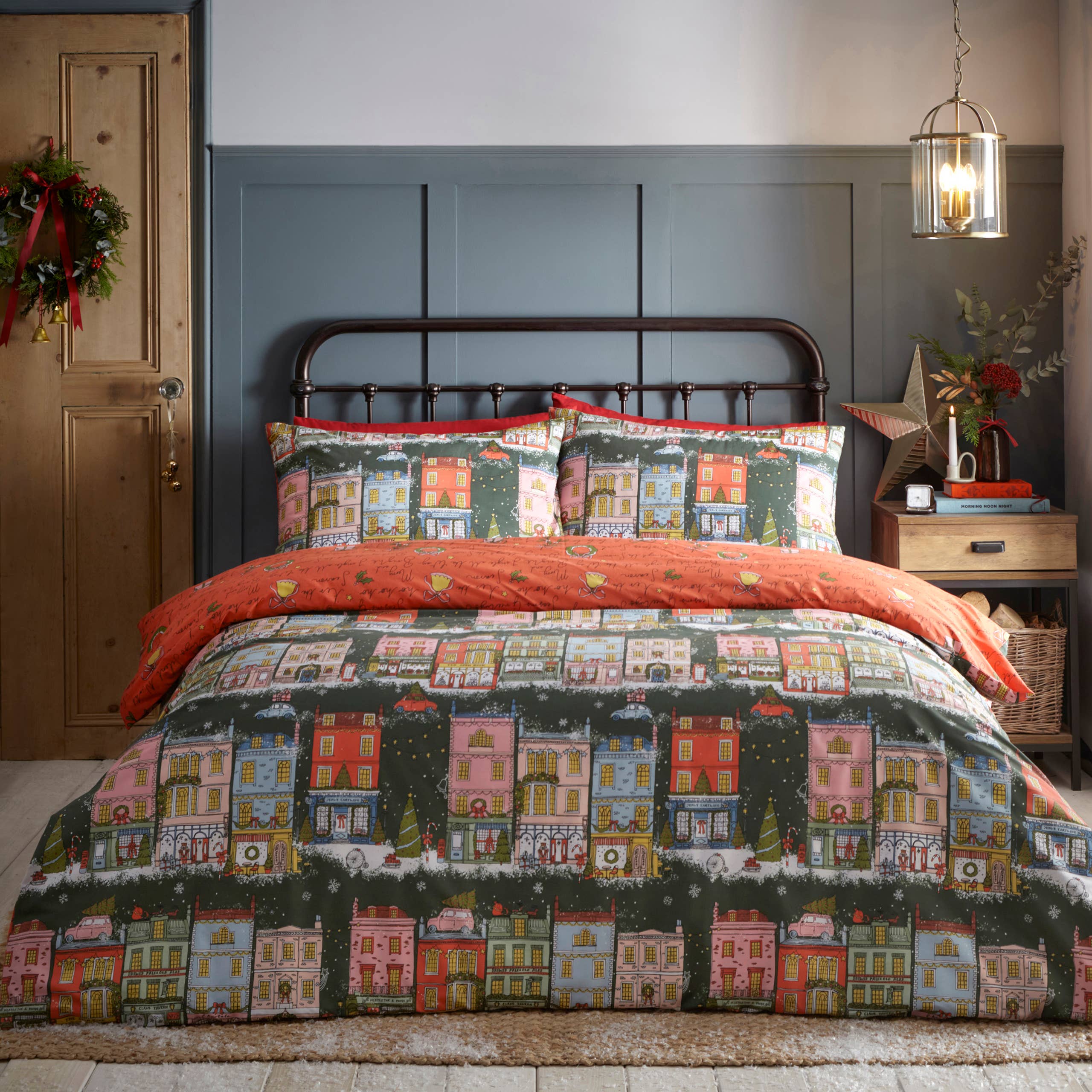 Riva Home - Christmas Spirit Festive Duvet Cover Set Green