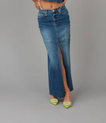 Load image into Gallery viewer, Lola Jeans - MADLYN-TLT High Rise Maxi Skirt: Twilight / XL
