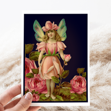 Load image into Gallery viewer, Cheerful Whimsies - Greeting Card. Beautiful Rose Flower Fairy. Just Because.
