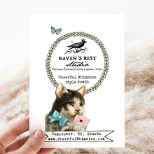 Load image into Gallery viewer, Cheerful Whimsies - Greeting Card. Just A Little Note To Say. Vintage Cat.
