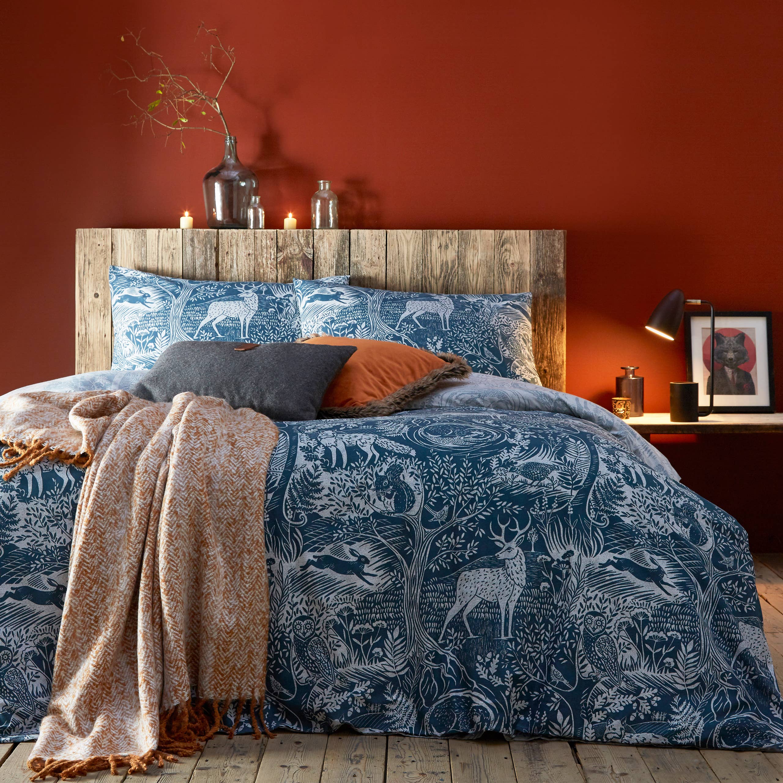 Riva Home - Winter Woods Animal Duvet Cover Set Midnight