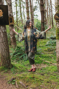 Heartwork Bamboo Bohemian Kimono Cardigan with Belt