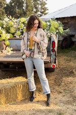 Load image into Gallery viewer, Market of Stars - Take My Hand Printed Bamboo Bohemian Cropped Kimono
