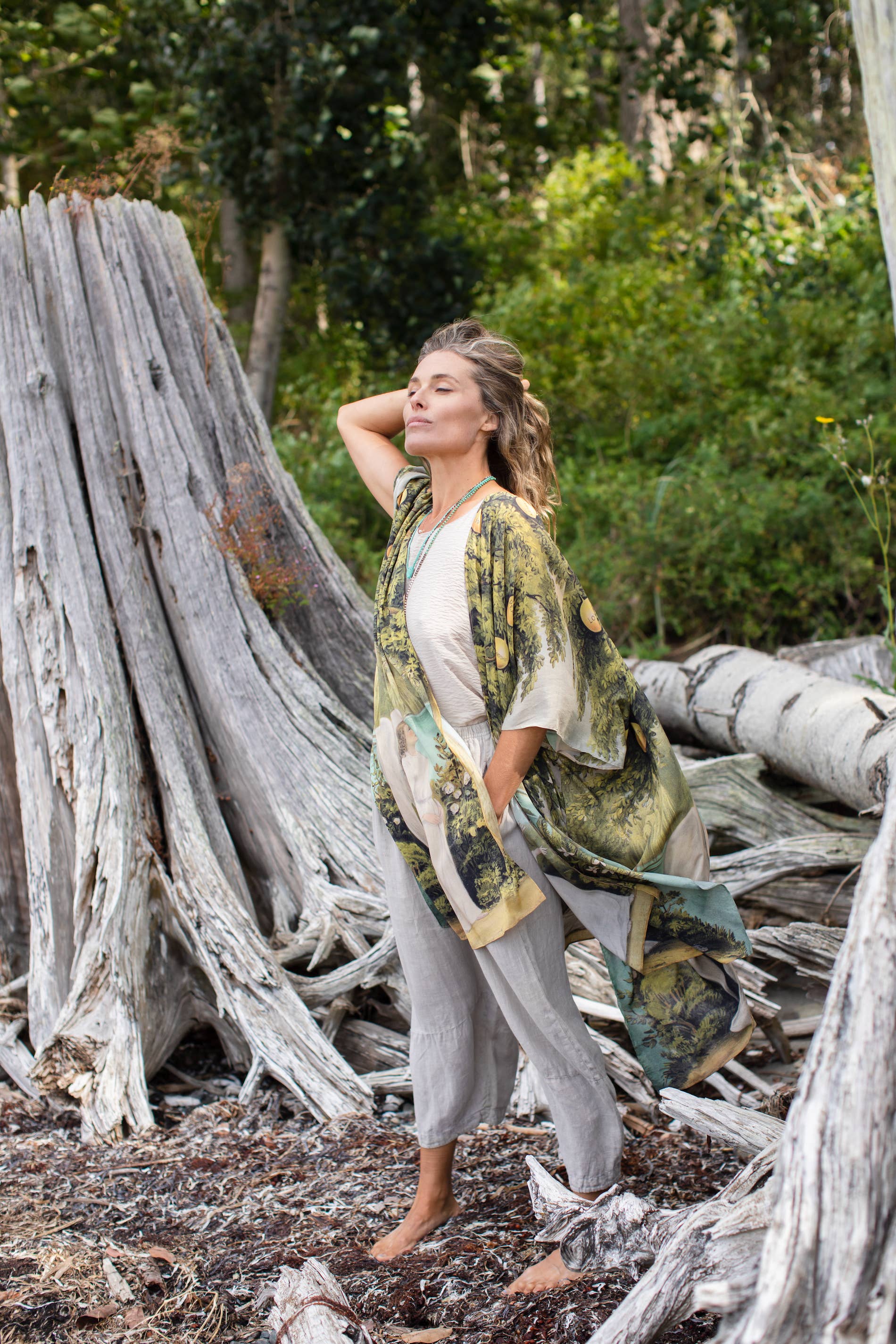 Tree of Life Starduster Bamboo Bohemian Kimono